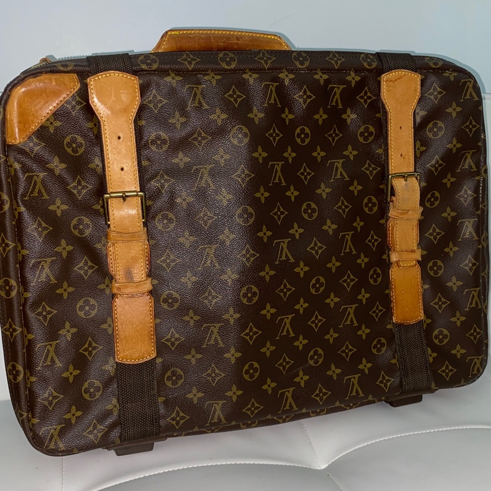 Authentic Louis Vuitton Brown Monogram Canvas Suitcase Travel Bag